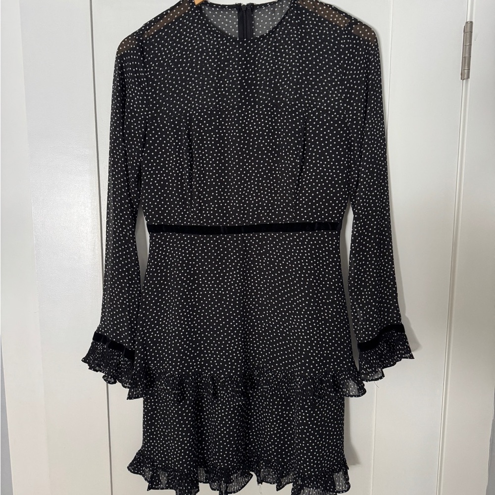 Elegant Black Polka Dot Dress
